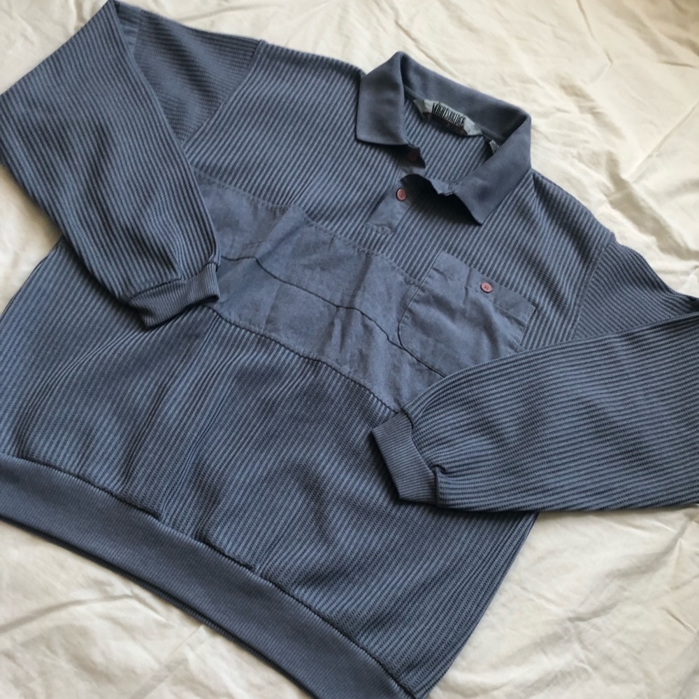 Textured Muted Blue Pullover